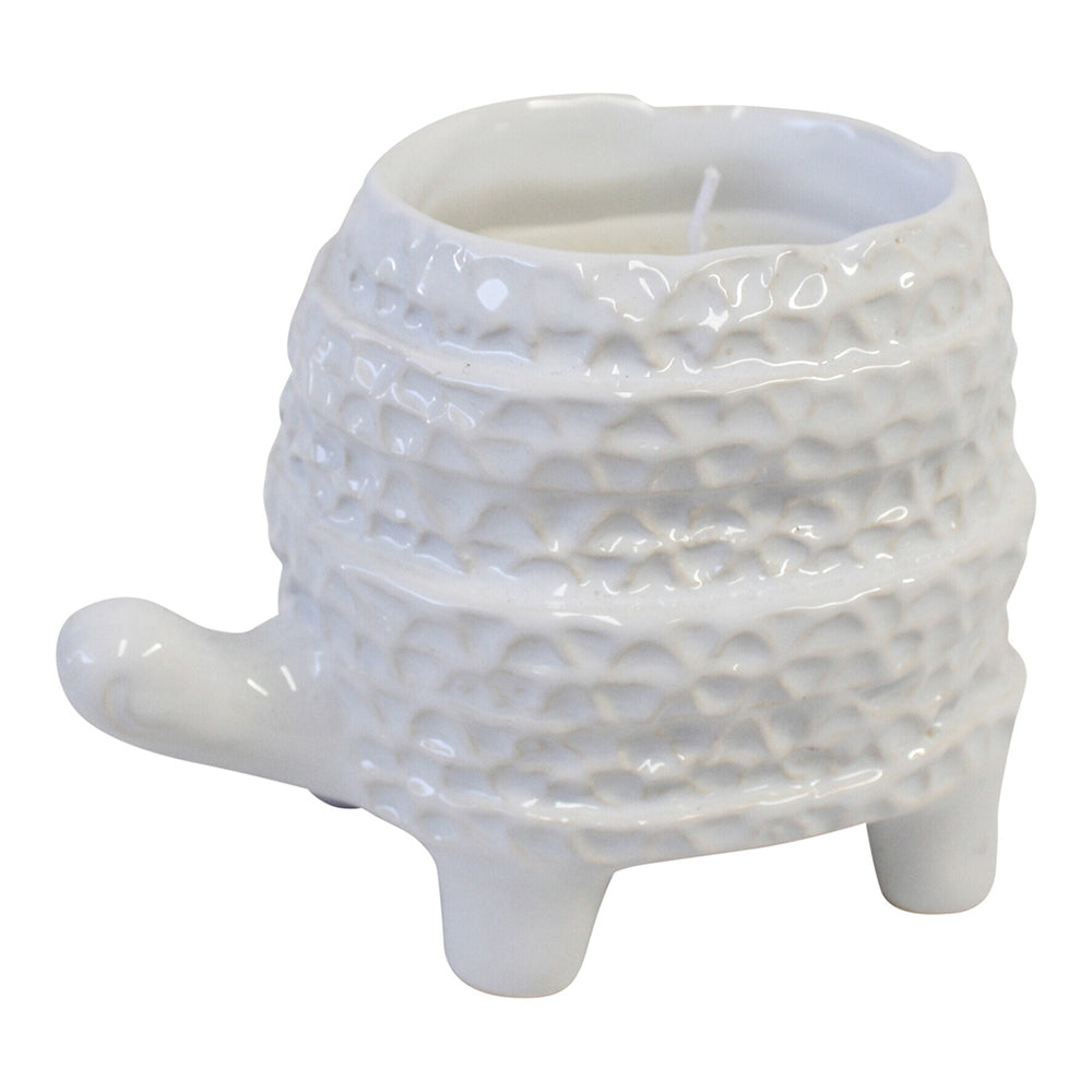 LVD Ceramic 12cm Scented Tealight Candle Turtle Barnacle Home Fragrance Decor White