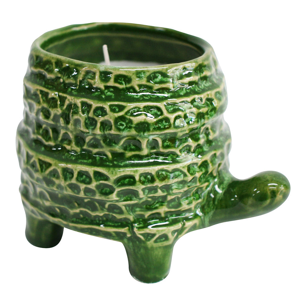 LVD Ceramic 12cm Scented Tealight Candle Turtle Barnacle Juniper Home Fragrance GRN