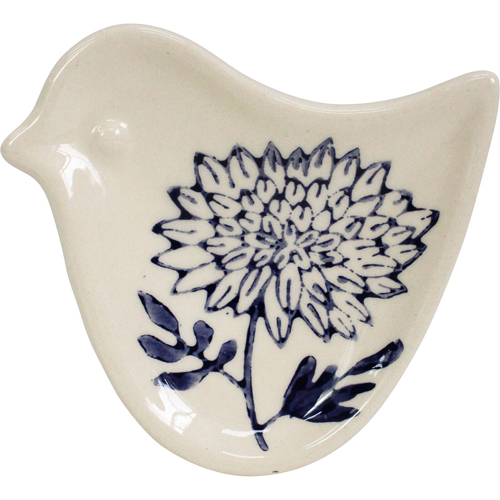 LVD Ceramic Ornament Folk Bird Dish Bloom Indigo Decorative Statue Home Decor