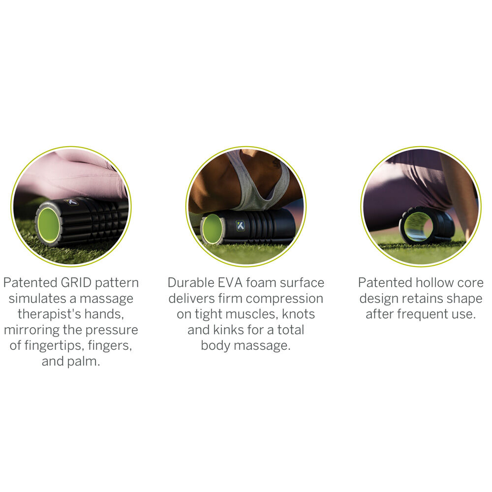 Trigger Point Travel Grid Foam Roller Lightweight Massage Accessory Black — image 3