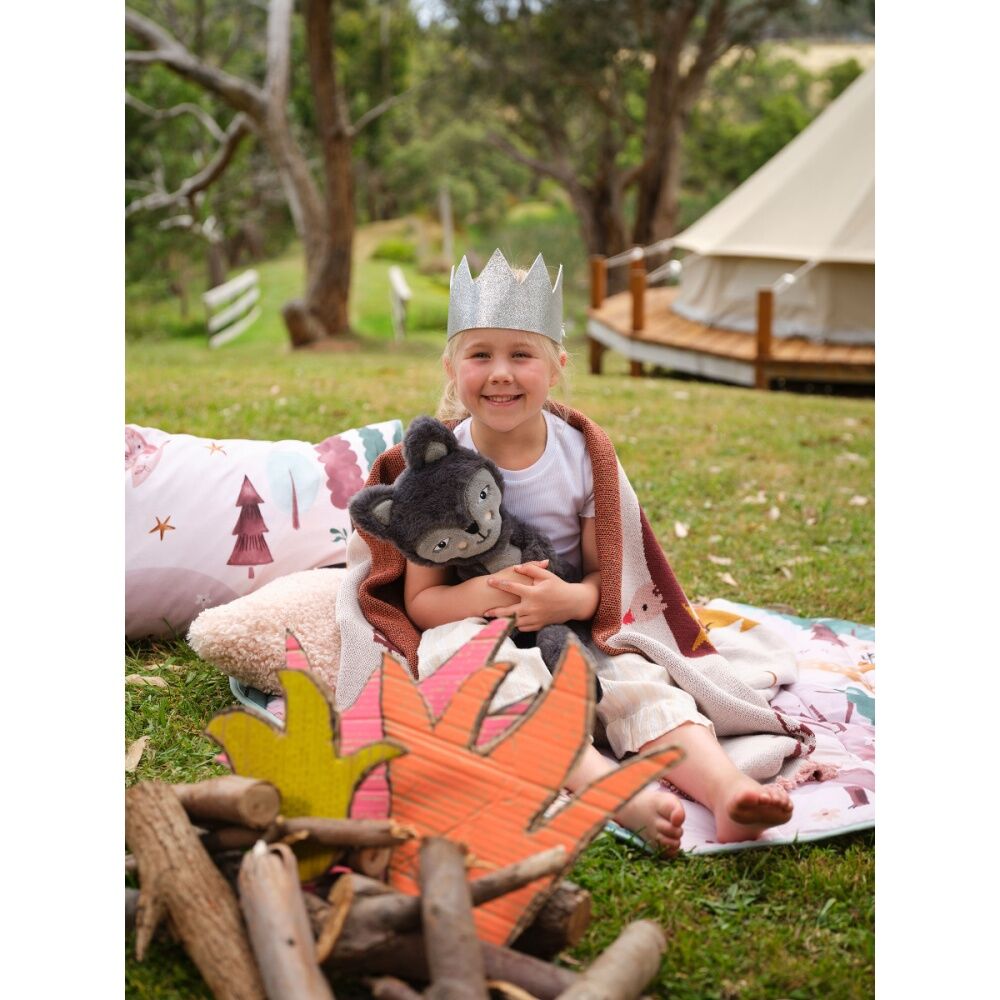 Linen House Kids Folk Woodland Soft Knitted Cotton Comfort Throw Blanket 120x140cm — image 2