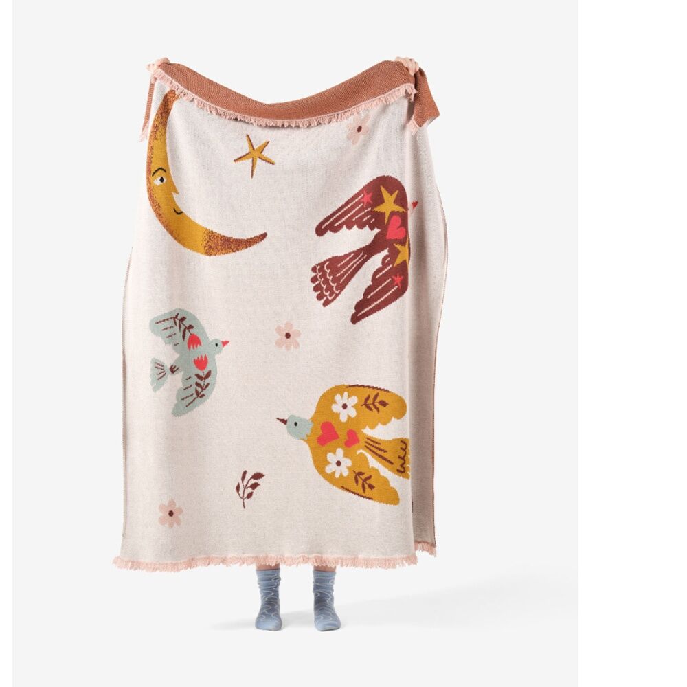Linen House Kids Folk Woodland Soft Knitted Cotton Comfort Throw Blanket 120x140cm — image 3