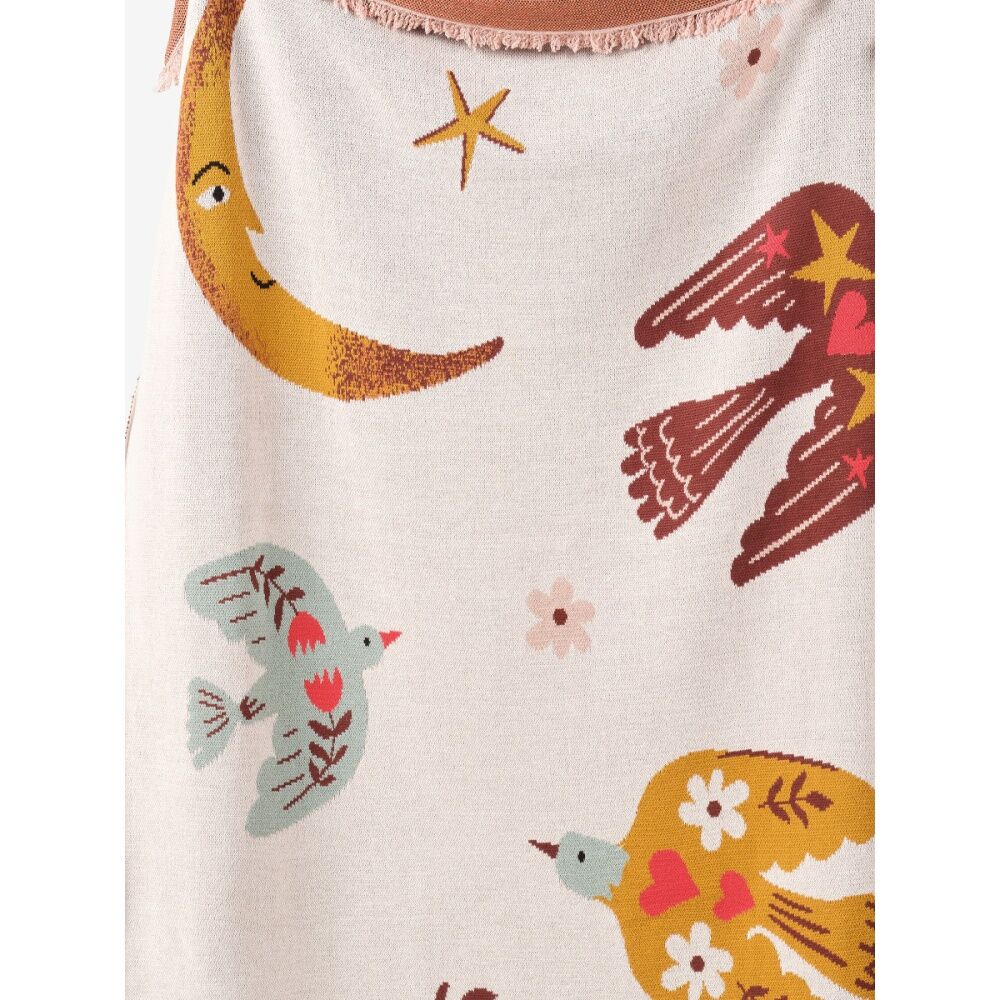 Linen House Kids Folk Woodland Soft Knitted Cotton Comfort Throw Blanket 120x140cm