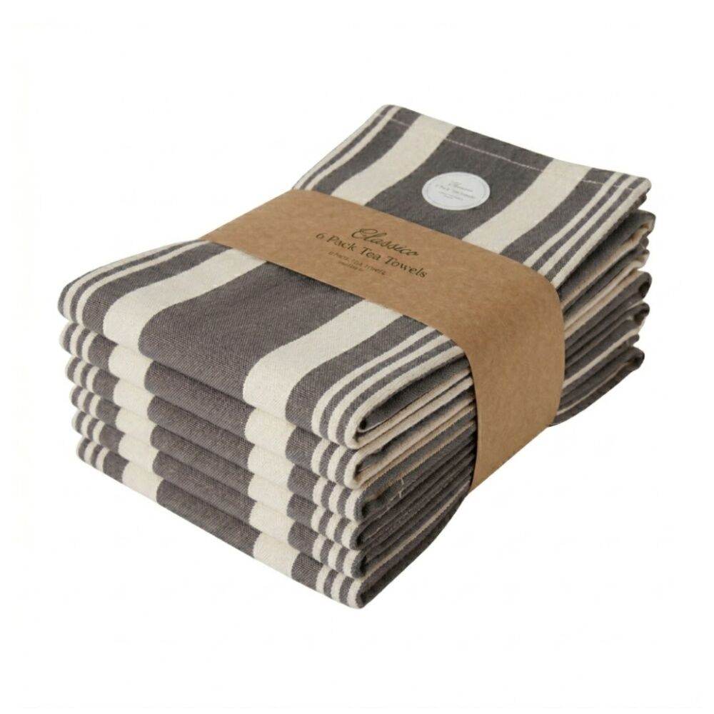 Cdsi 4x6pc CDSI Eleanor Tea Towel Recycled Cotton Kitchen Linen Assorted 50x70cm (4 Pack) — image 5