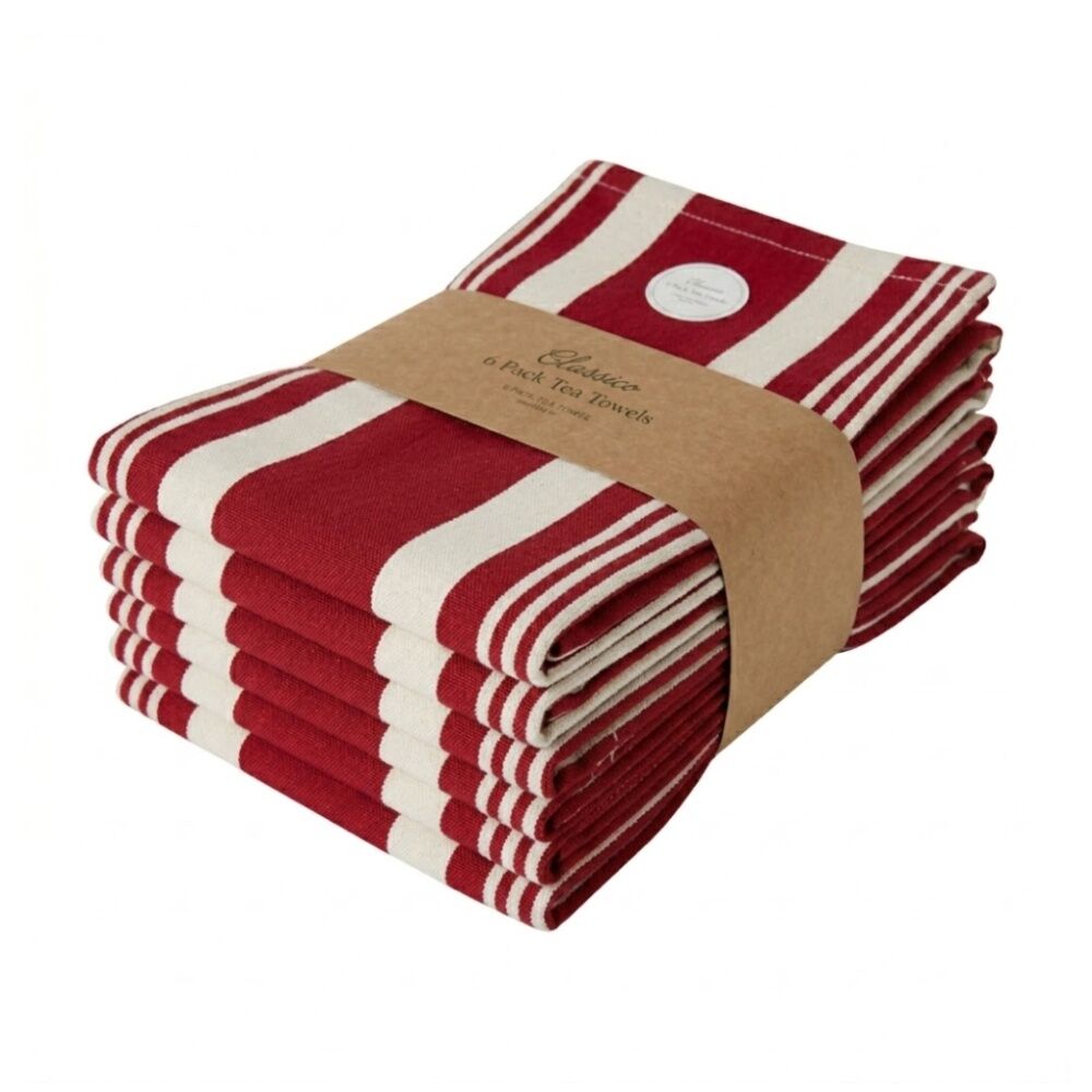 Cdsi 4x6pc CDSI Eleanor Tea Towel Recycled Cotton Kitchen Linen Assorted 50x70cm (4 Pack) — image 3