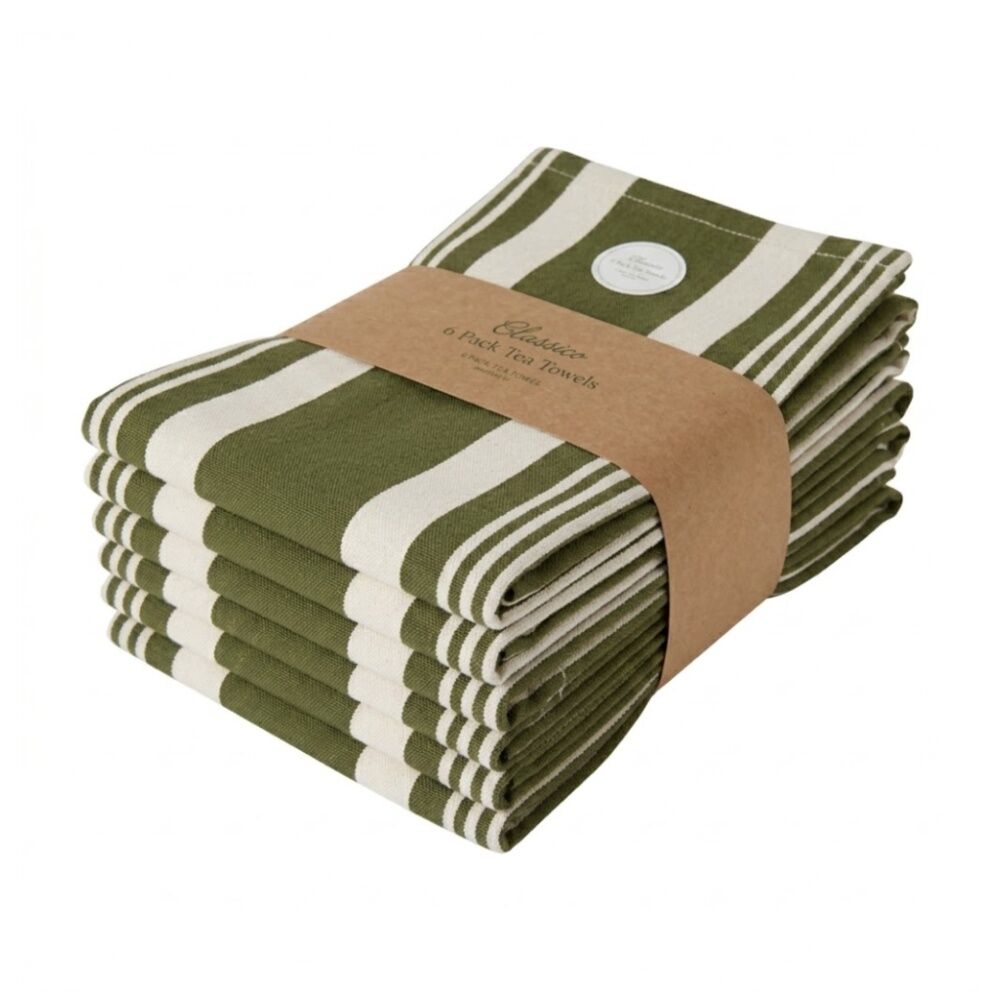 Cdsi Eleanor Tea Towel Recycled Cotton Kitchen Linen Assorted 50x70cm (6 Pieces) — image 3