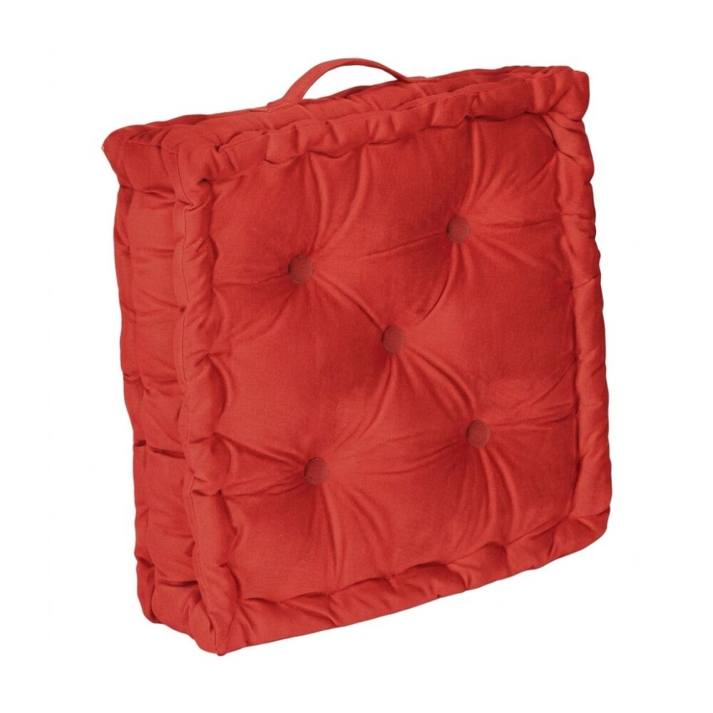 Cdsi Essential Box Cushion Solid Recycled Cotton Polyester Red 40x40x8cm (8 Pack) — image 2