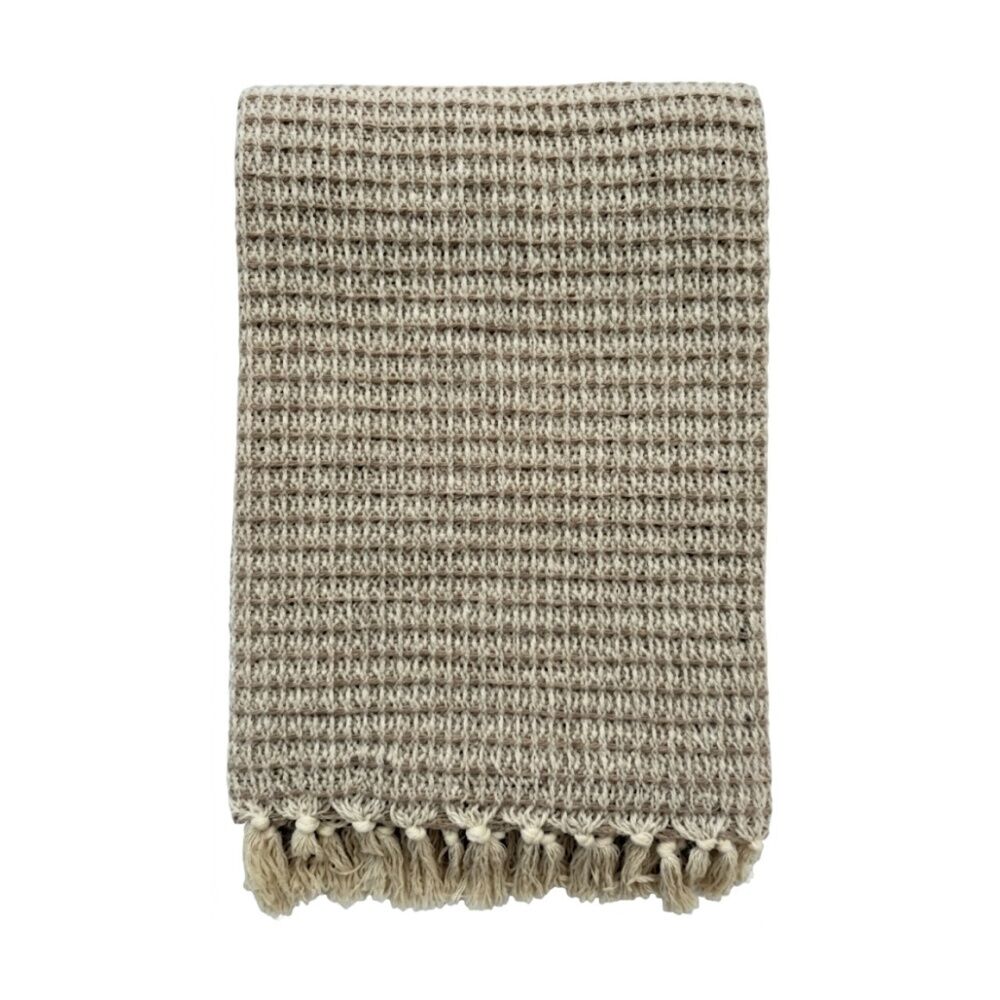 Cdsi Loom Waffle Throw Recycled Cotton Beige and Natural 130x180cm