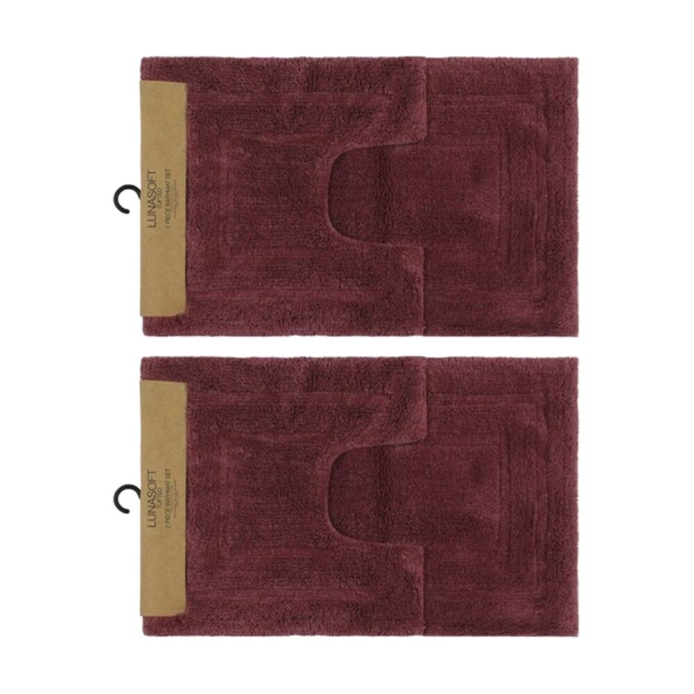 Cdsi 2x2pc CDSI Lunasoft Tufted Bathset Cotton Set Dusky Rose 50x80cm & 50x50cm (2 Pack)