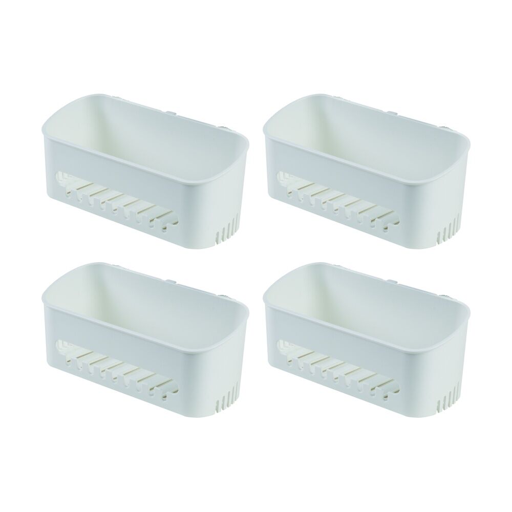 Companion Suction Shelf Bathroom Storage Multiple Hooks Drainage 10kg (4 Pack)