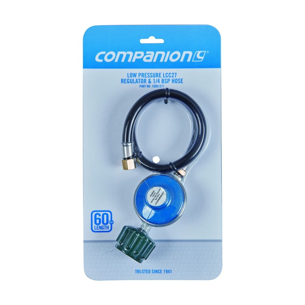 Companion Hose LCC27 Regulator 1/4" BSP Gas Safe Connection 60cm Companion — image 2