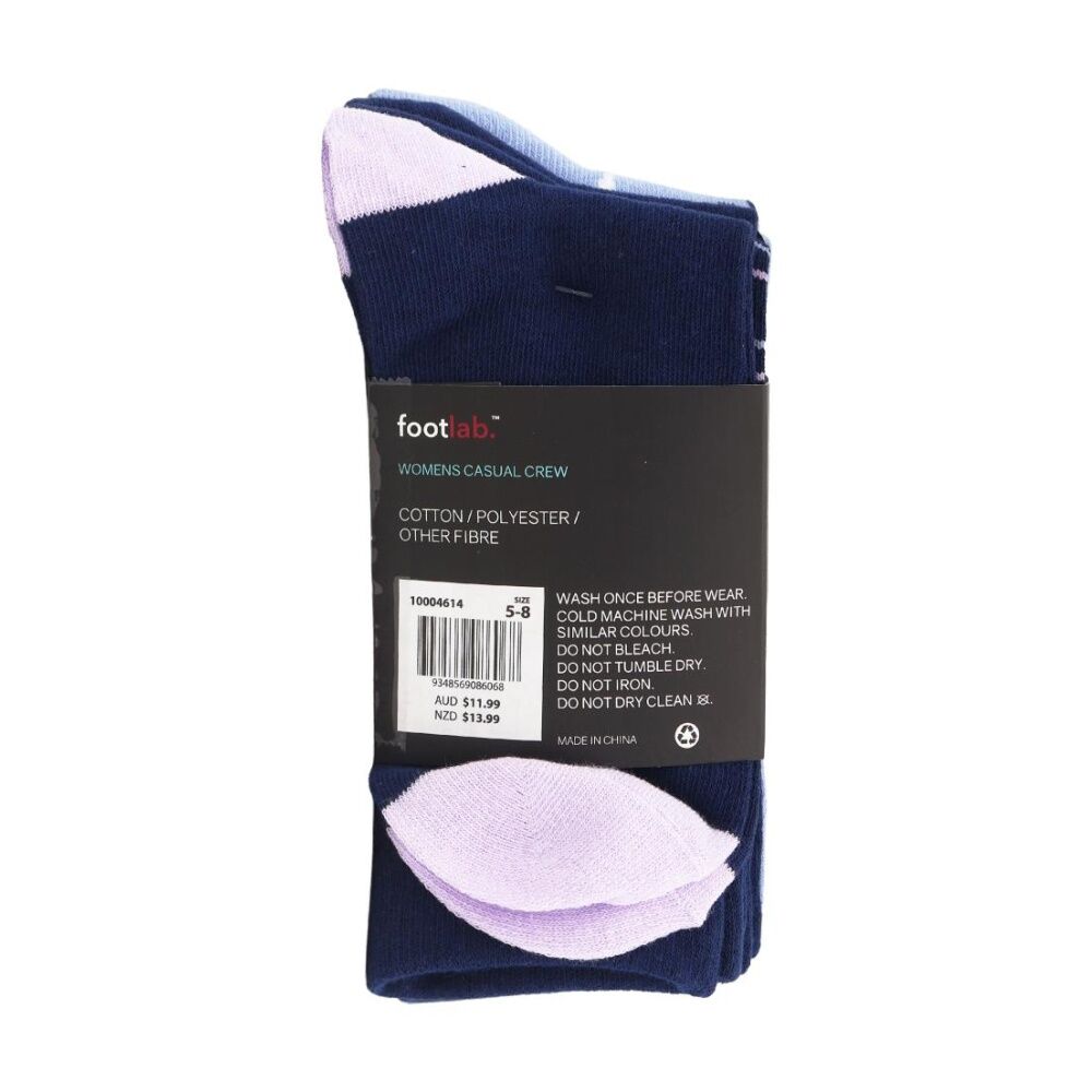 Footlab Women's Casual Crew Socks Cotton Rich Shoe Size 5-8 (5 Pack) — image 2