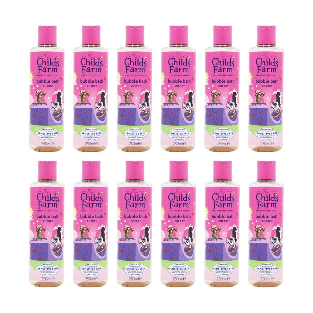 Childs Farm Sensitive Skin Experts Bubble Bath Cherry Scented 250ml (12 Pack)