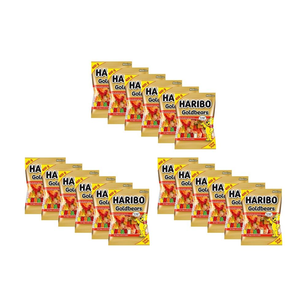Haribo Gold Bears 400g Party Favours Candy/Lollies/Gummies (18 Pack)