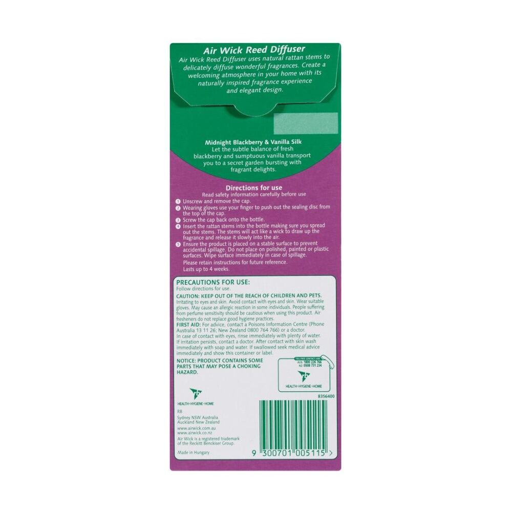 Air Wick Reed Diffuser Midnight Blackberry And Vanilla Silk 50mL (8 Pack) — image 3