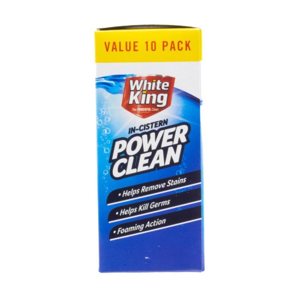 White King 10pc White King In-Cistern Power Clean Toilet Blocks Value Pack 50g (8 Pack) — image 3