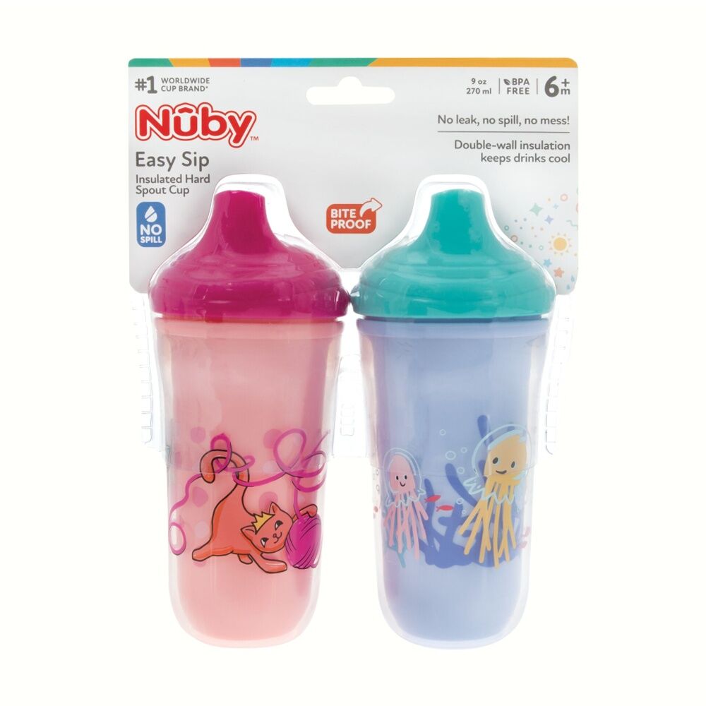 Nuby 2pc Nuby Insulated Hard Top Spout No Spill Cup 270ml Assorted 6m+ (2 Pack) — image 4