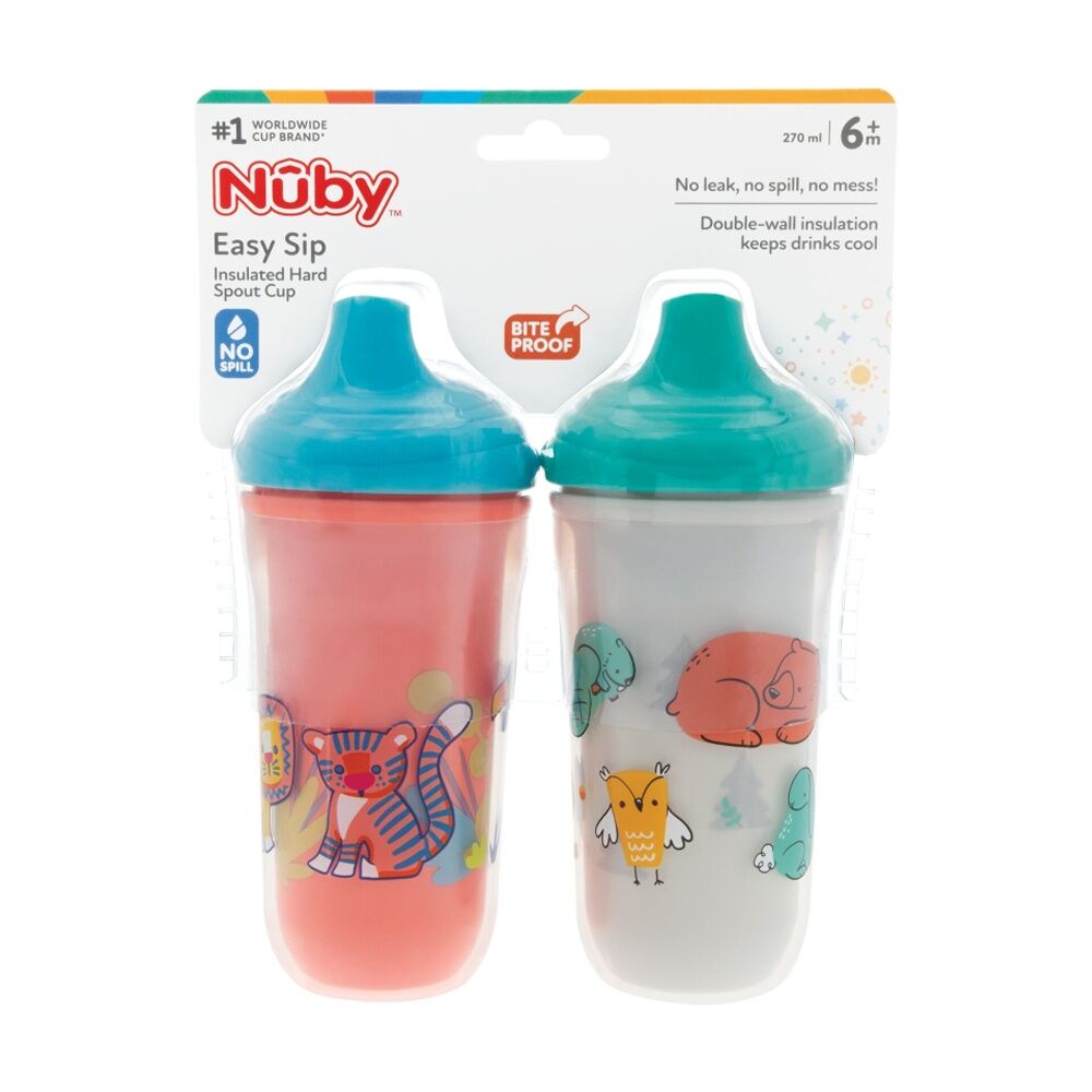 Nuby 2pc Nuby Insulated Hard Top Spout No Spill Cup 270ml Assorted 6m+ (2 Pack) — image 3