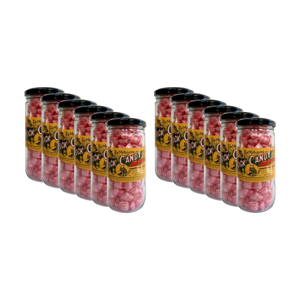 Melbourne Rock Candy Tradition Hard Boiled Sweets Lollies Musk Bo Peep (12 Pack)