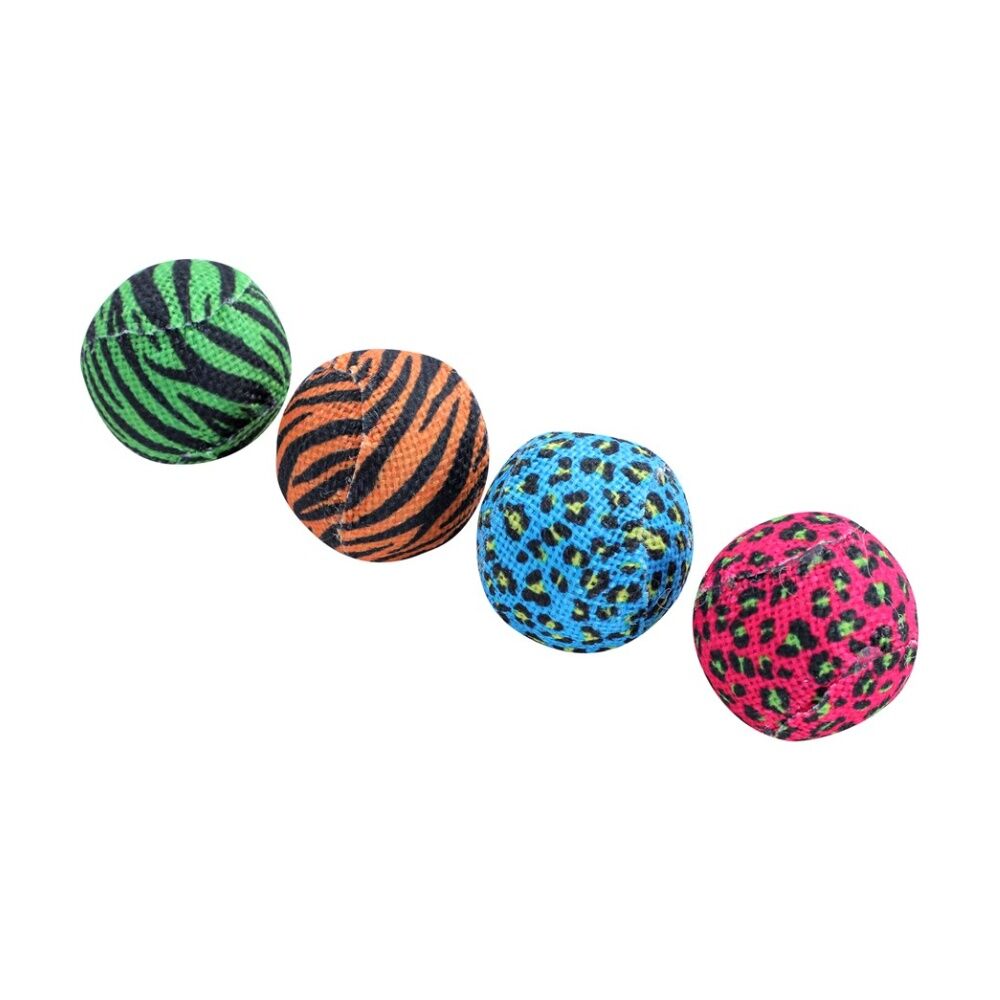 Paws and Claws Cara Cat Burlap Balls 4cm Noisy Rattle Play Toy Set Multicoloured (4 Pieces) — image 4