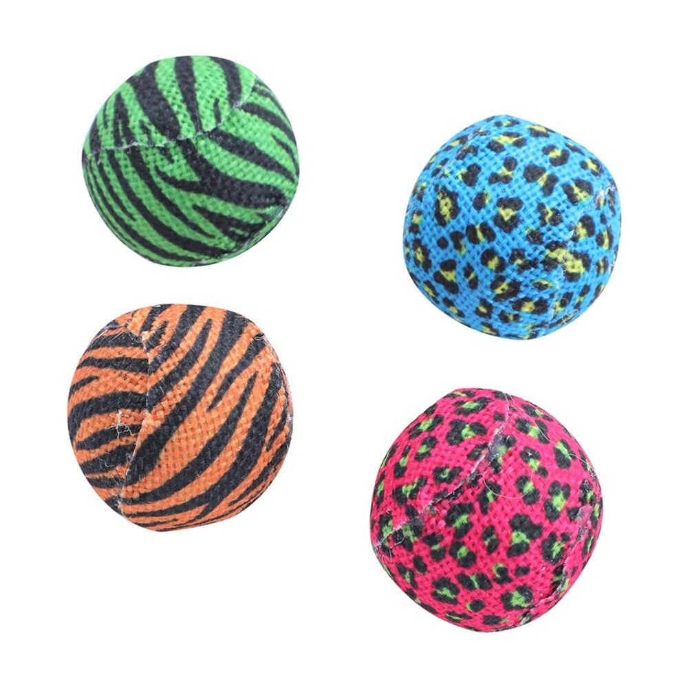 Paws and Claws Cara Cat Burlap Balls 4cm Noisy Rattle Play Toy Set Multicoloured (4 Pieces) — image 5