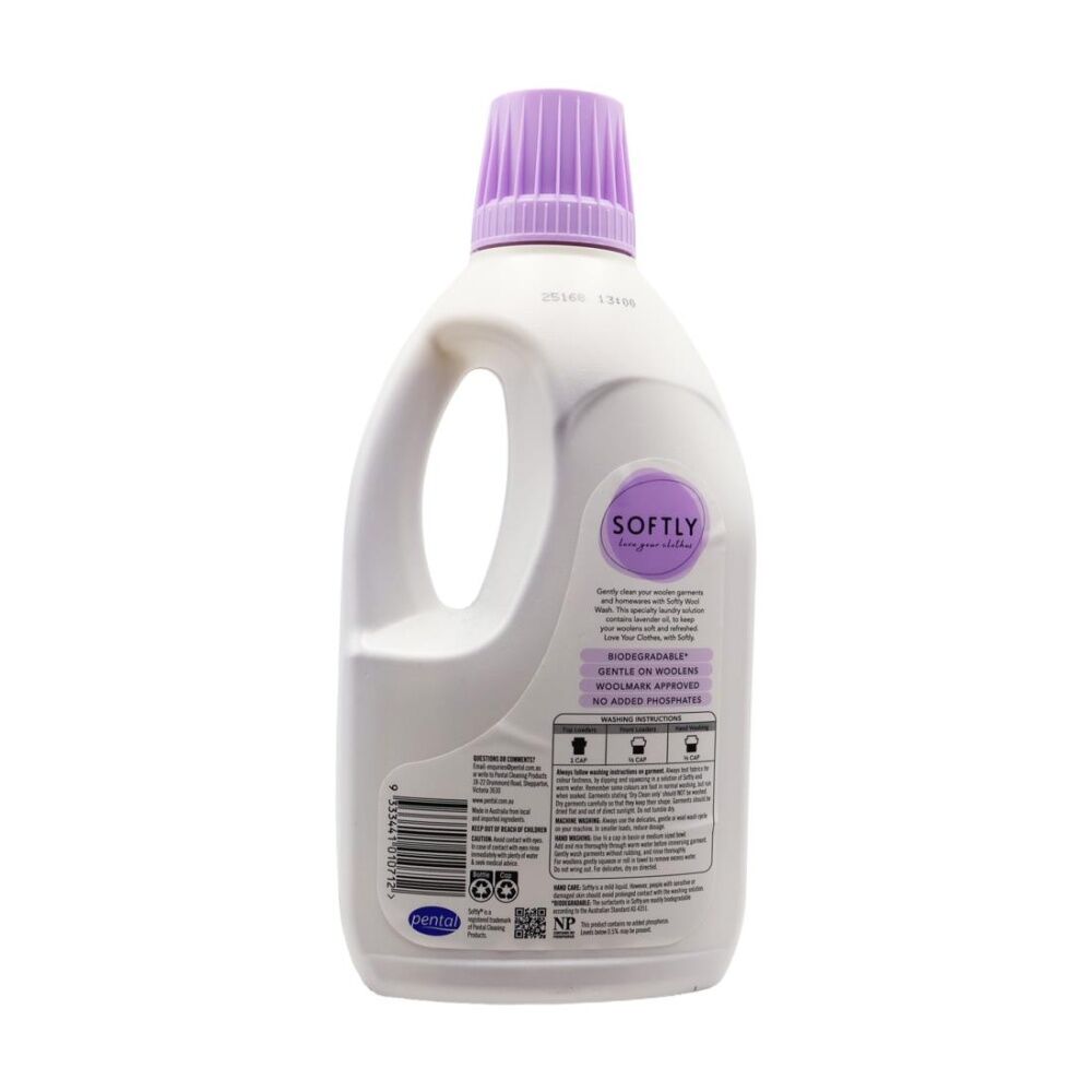 Softly Specialty Wool Front/Top Loader Laundry Wash 1.25L Lavender Scented (12 Pack) — image 3