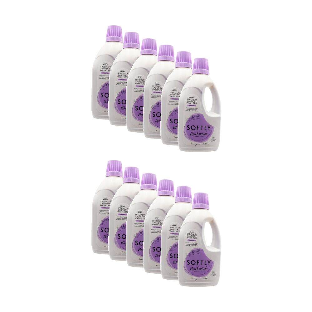 Softly Specialty Wool Front/Top Loader Laundry Wash 1.25L Lavender Scented (12 Pack)