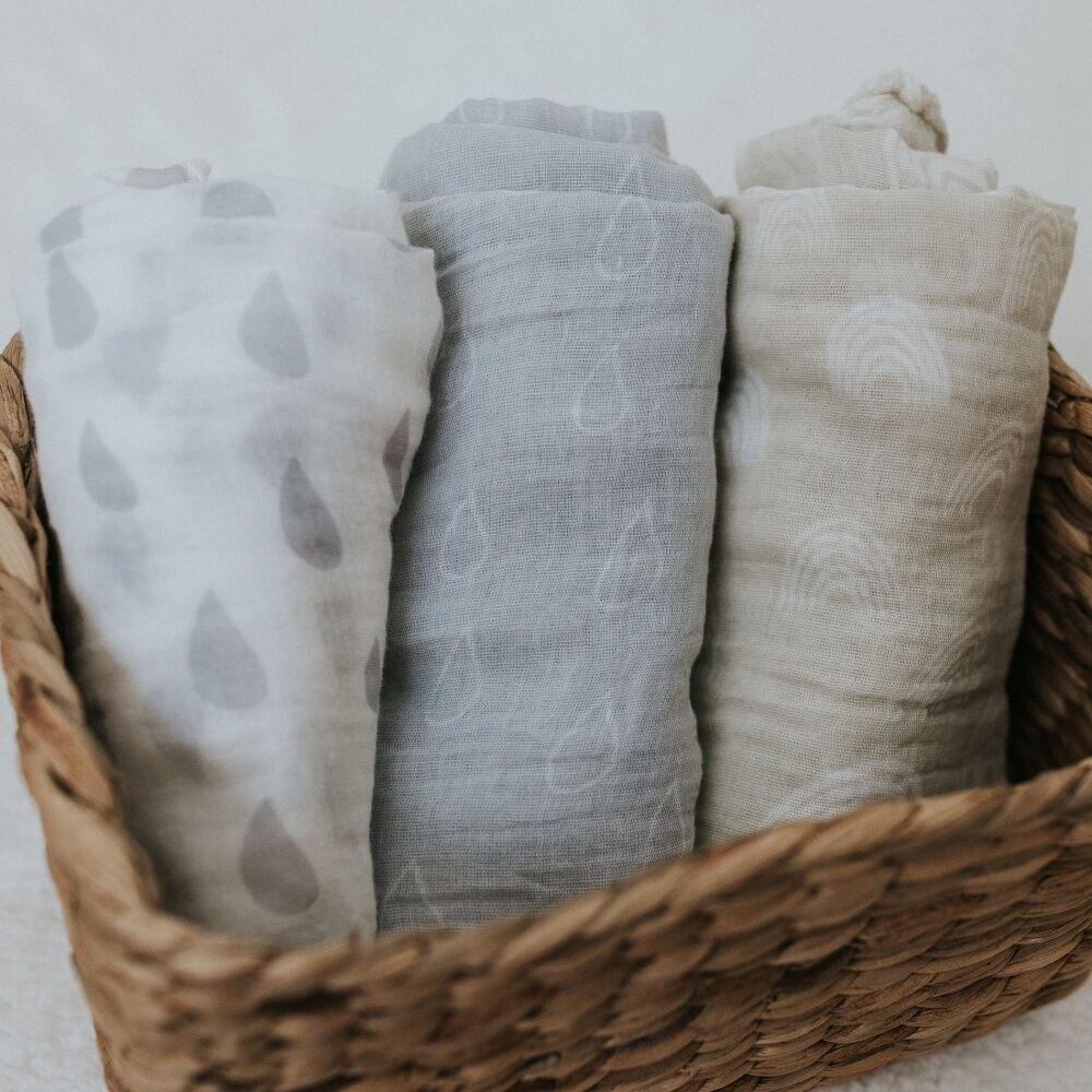 Bubba Blue 2x3pc Cotton Bamboo Baby Muslin Wraps Nordic Soft 120cm (2 Pack) — image 6
