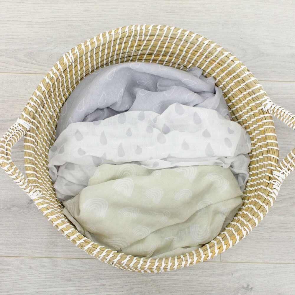 Bubba Blue 2x3pc Cotton Bamboo Baby Muslin Wraps Nordic Soft 120cm (2 Pack) — image 5