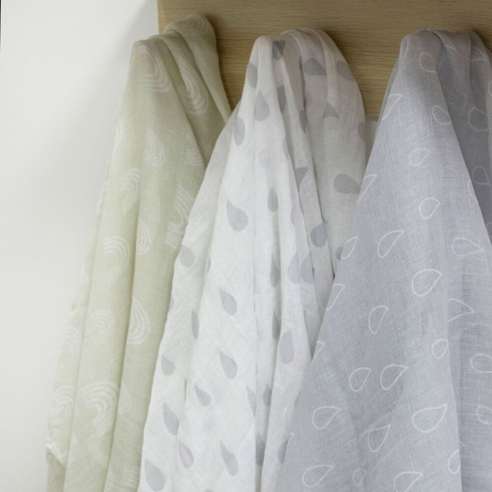 Bubba Blue 2x3pc Cotton Bamboo Baby Muslin Wraps Nordic Soft 120cm (2 Pack) — image 4