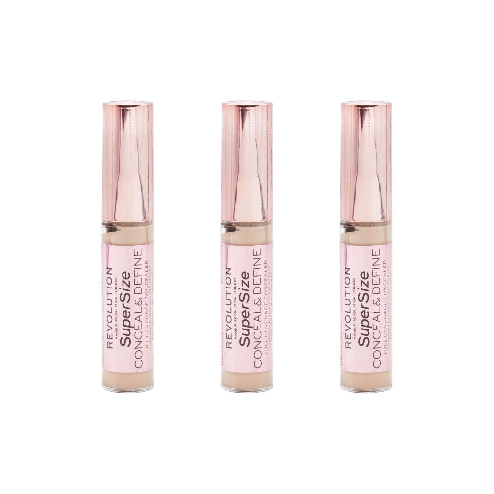 Revolution Conceal & Define Supersize Concealer Face Makeup C3 13g (3 Pack)