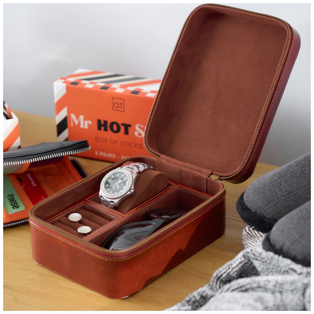 Annabel Trends 8.5x13.5cm Gentlemans Jewellery Travel Watch Box w/ Vegan Leather — image 3