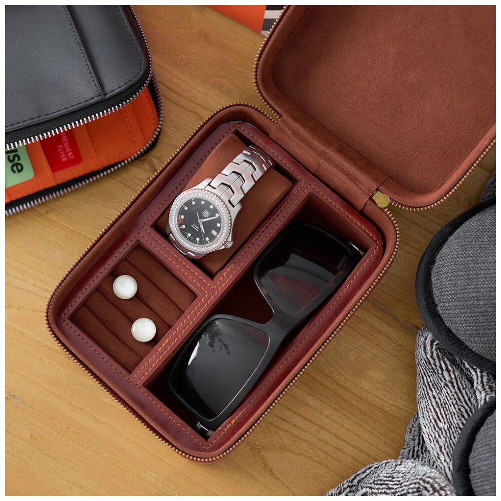 Annabel Trends 8.5x13.5cm Gentlemans Jewellery Travel Watch Box w/ Vegan Leather — image 4