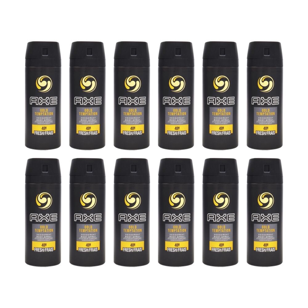 Axe 48H Deodorant Body Spray Gold Temptation Fresh 150mL (12 Pack)