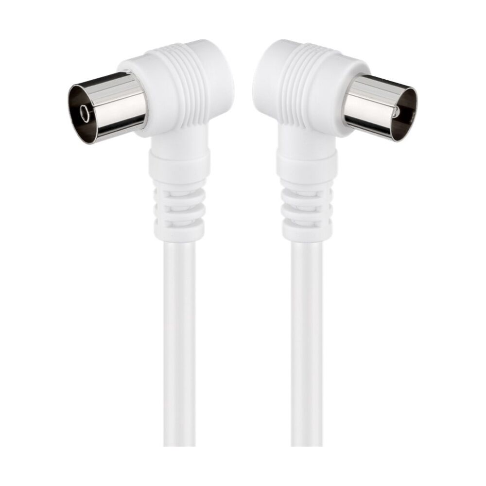 Goobay Angled Antenna Cable <70 dB M/F 10M Double Shielded Coax White