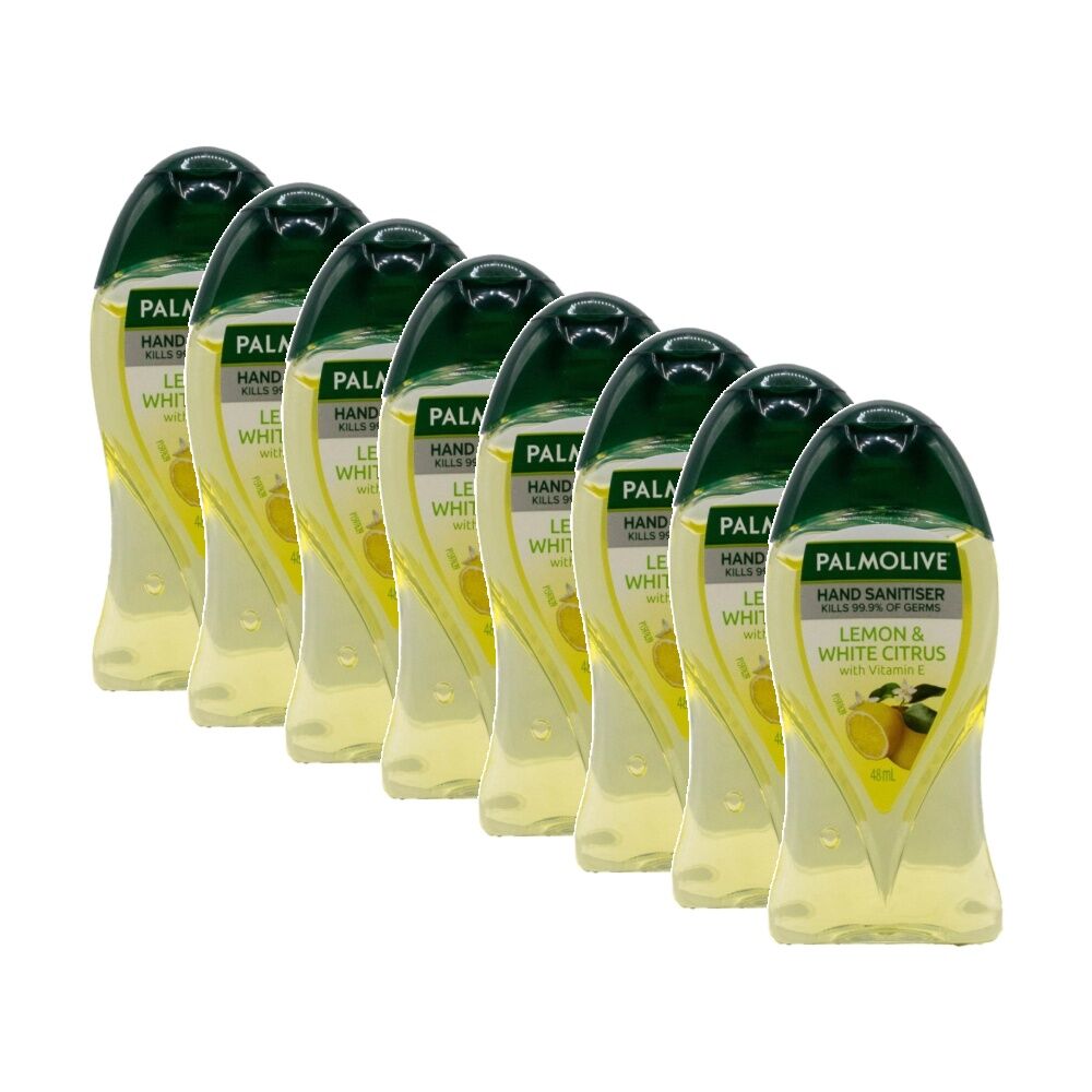 Palmolive Lemon And White Citrus Scented Hand Sanitiser Bottle 48ml (8 Pack)