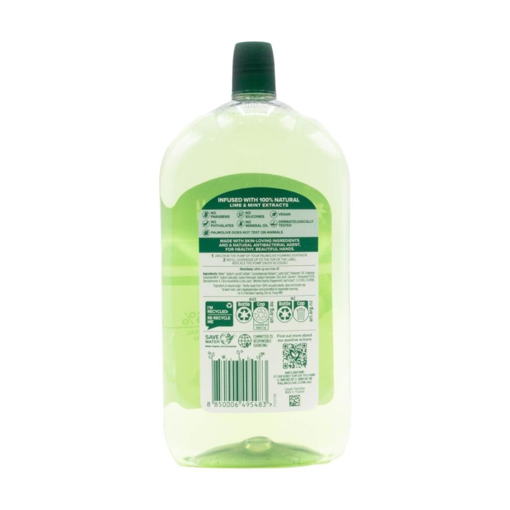 Palmolive 1L Hand Wash Antibacterial Foaming Refill Lime And Mint Refreshing Cleanse Natural Ingredients — image 2