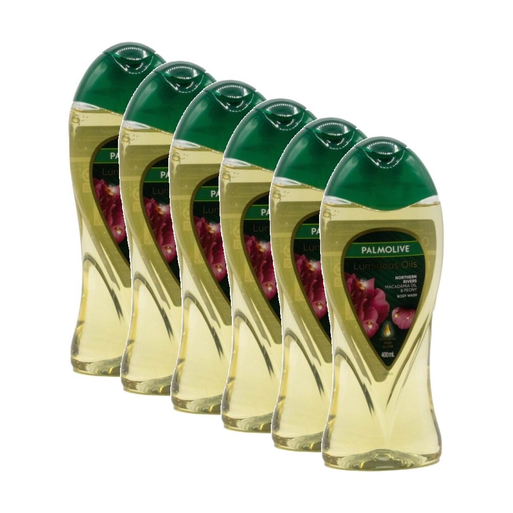 Palmolive Luminous Oils Hydratng Body Wash 400mL Macadamia Oil & Peony (6 Pack)