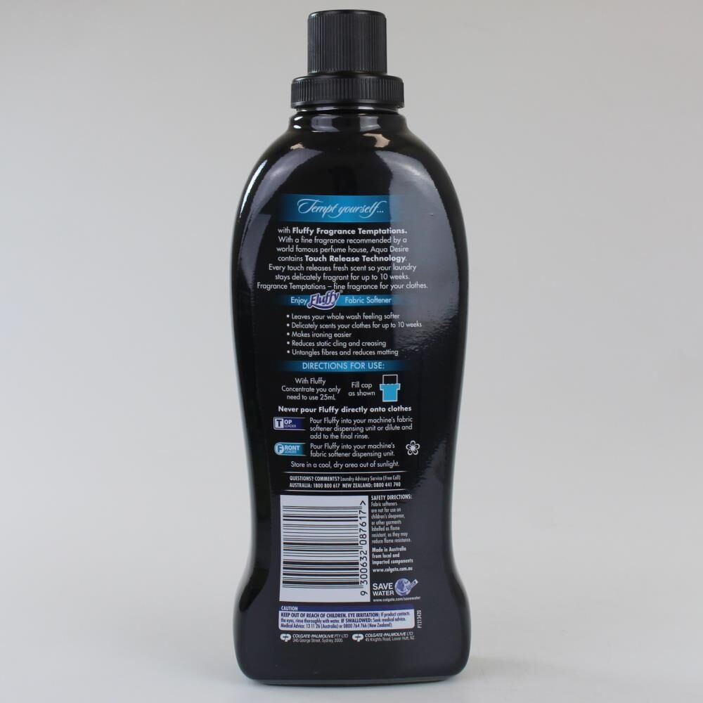 Fluffy 1L Fabric Conditioner Fragrance Temptations Aqua Desire - Concentrated Softener - 10 Weeks Freshness With Touch Release Technology - Approx 40 — image 2