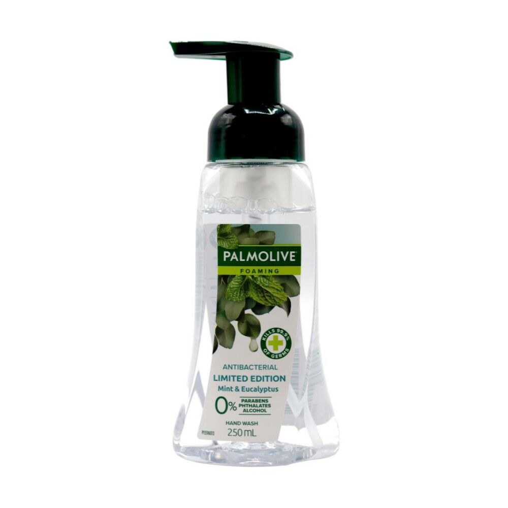 Palmolive 250mL Foaming Hand Wash Antibacterial Mint And Eucalyptus Limited Edition Soap Pump Sanitizer No Parabens Phthalates Alcohol Clear Bottle