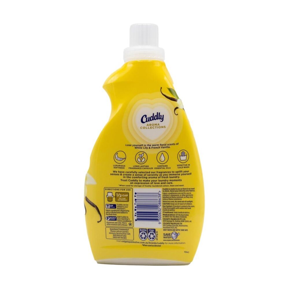 Cuddly Aroma Collections Fabric Conditioner 900ml White Lily French Vanilla (16 Pack) — image 3