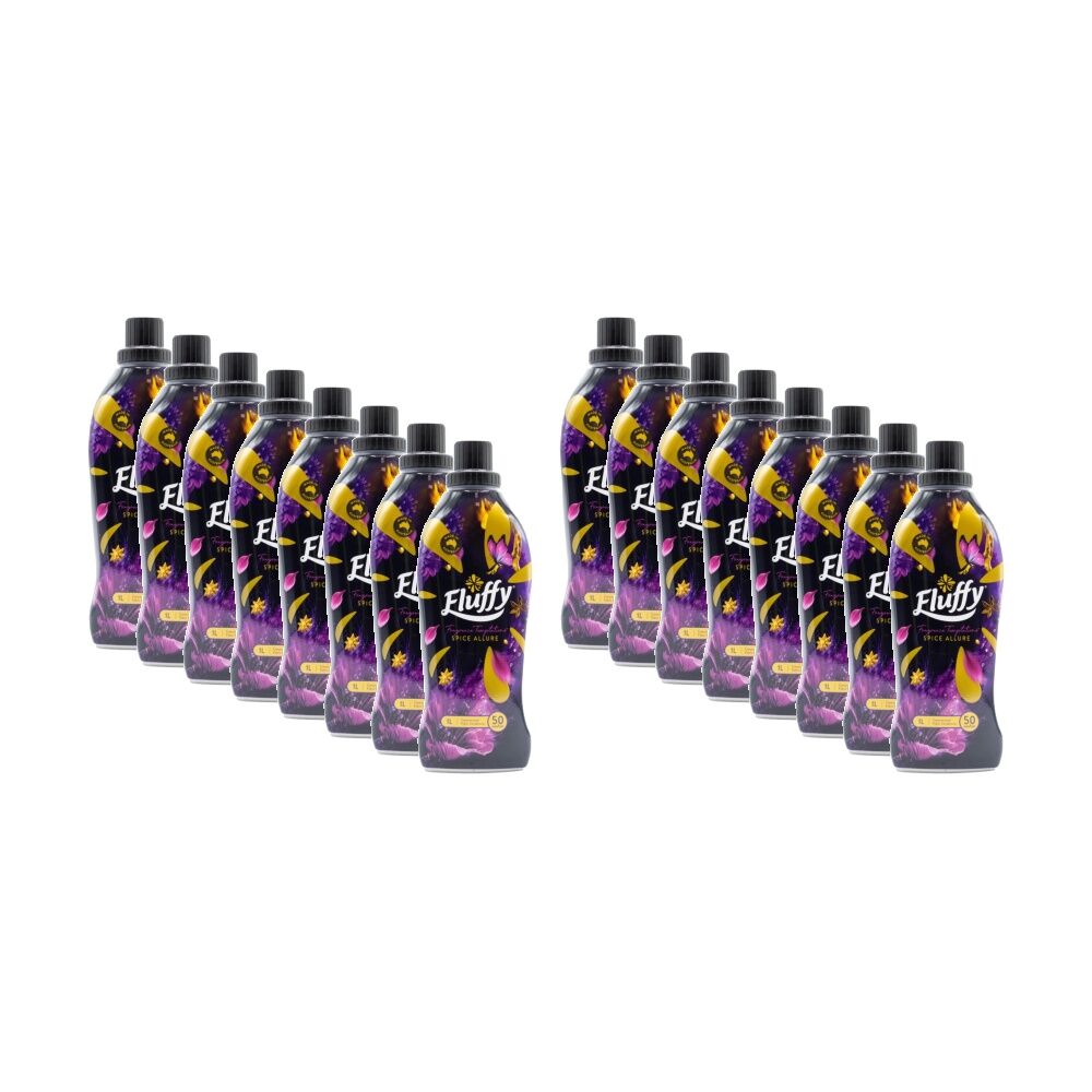 Fluffy Concentrated Laundry Fabric Softener/Conditioner 1L Spice Allure (16 Pack)