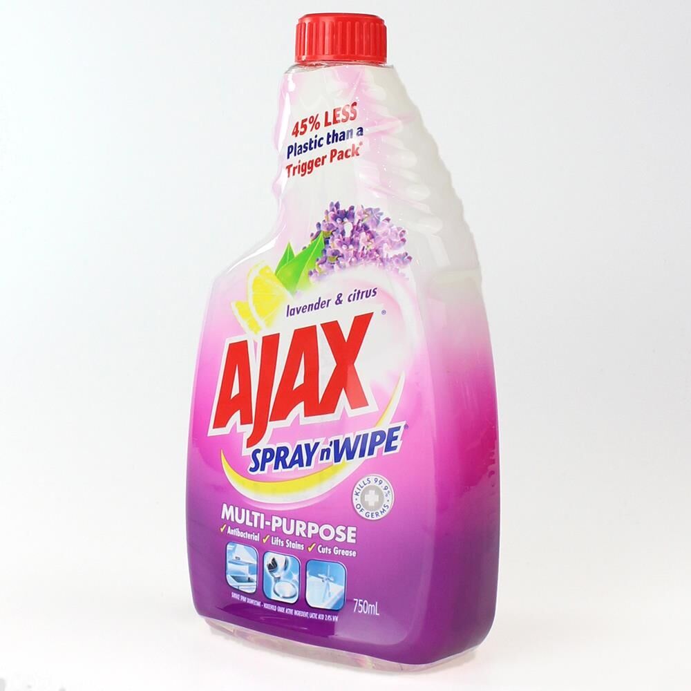 Ajax 750ml Lavender & Cirtrus Spray N Wipe Multi Purpose Cleaner Refill — image 2