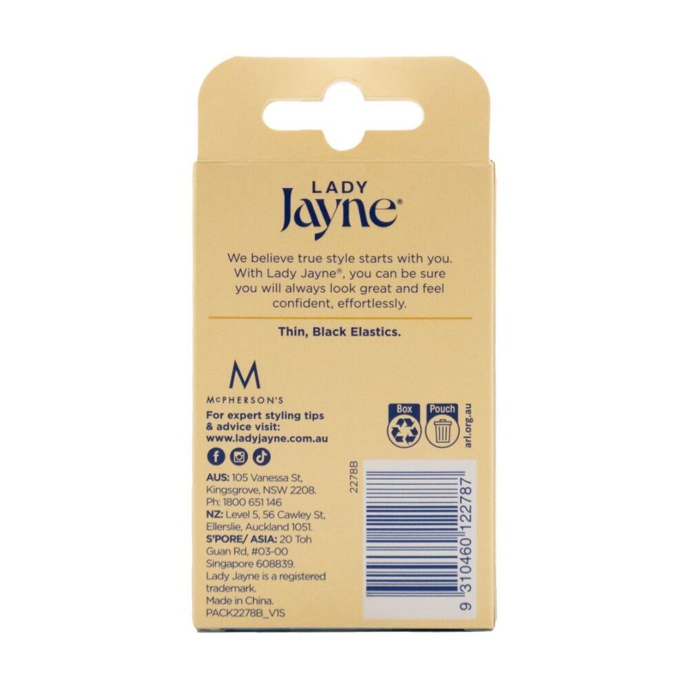 Lady Jayne Metal Clasp Thin Hair Styling Tie Elastics Accessory Black (24 Pieces) — image 2