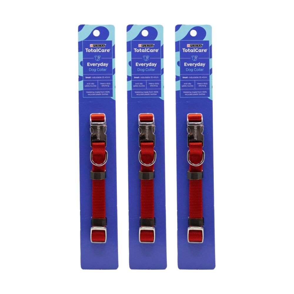 Purina Total Care Everyday Adjustable Dog Collar Small 25-40cm Assorted (3 Pack)