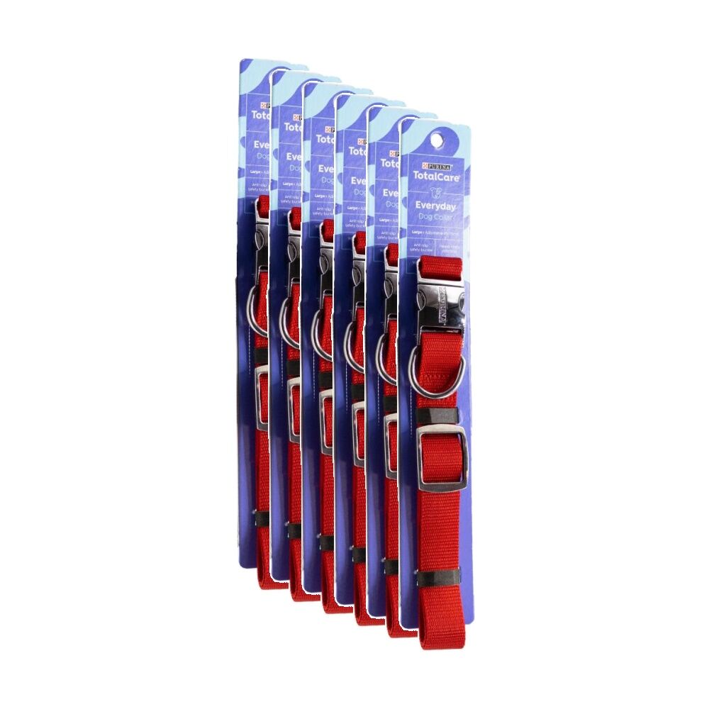 Purina Total Care Everyday Adjustable Dog Collar Large 45-75cm Assorted (6 Pack)