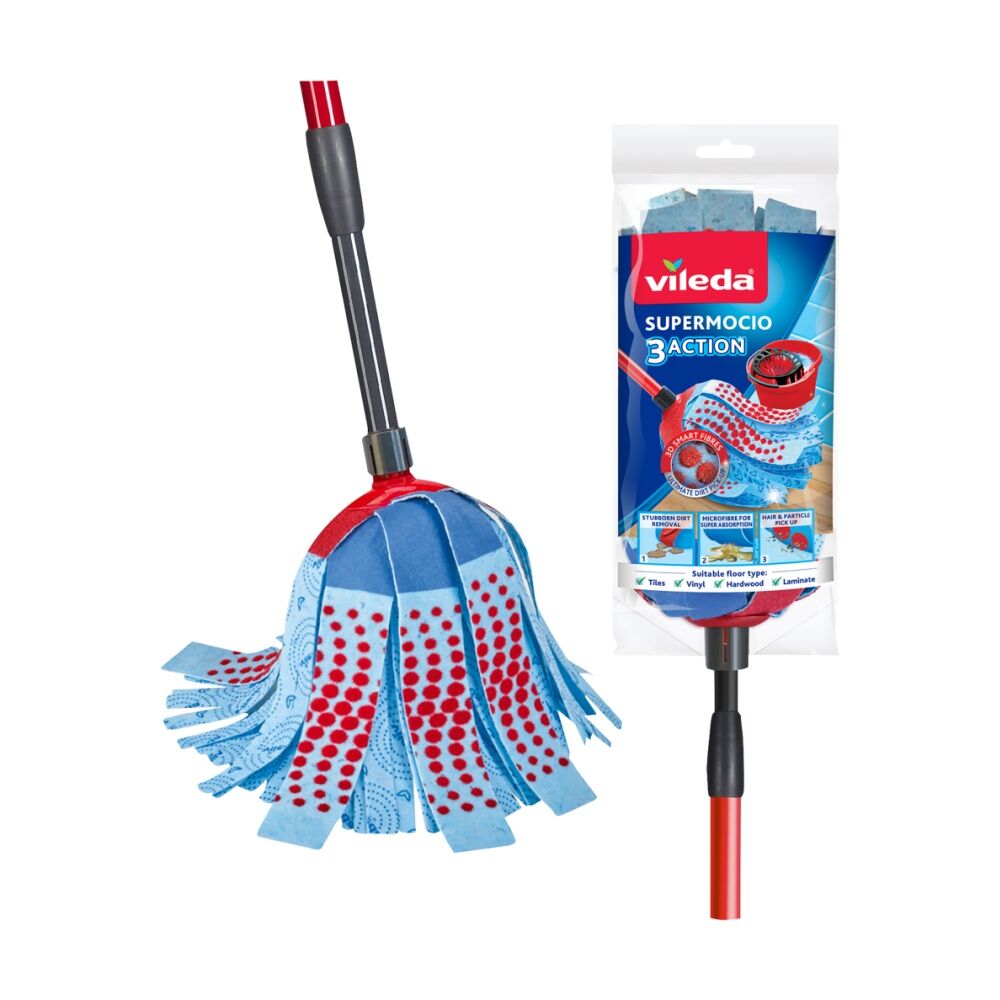 Vileda SuperMocio 3 Action Mop Telescopic Handle Three Cleaning Zones Vileda — image 2