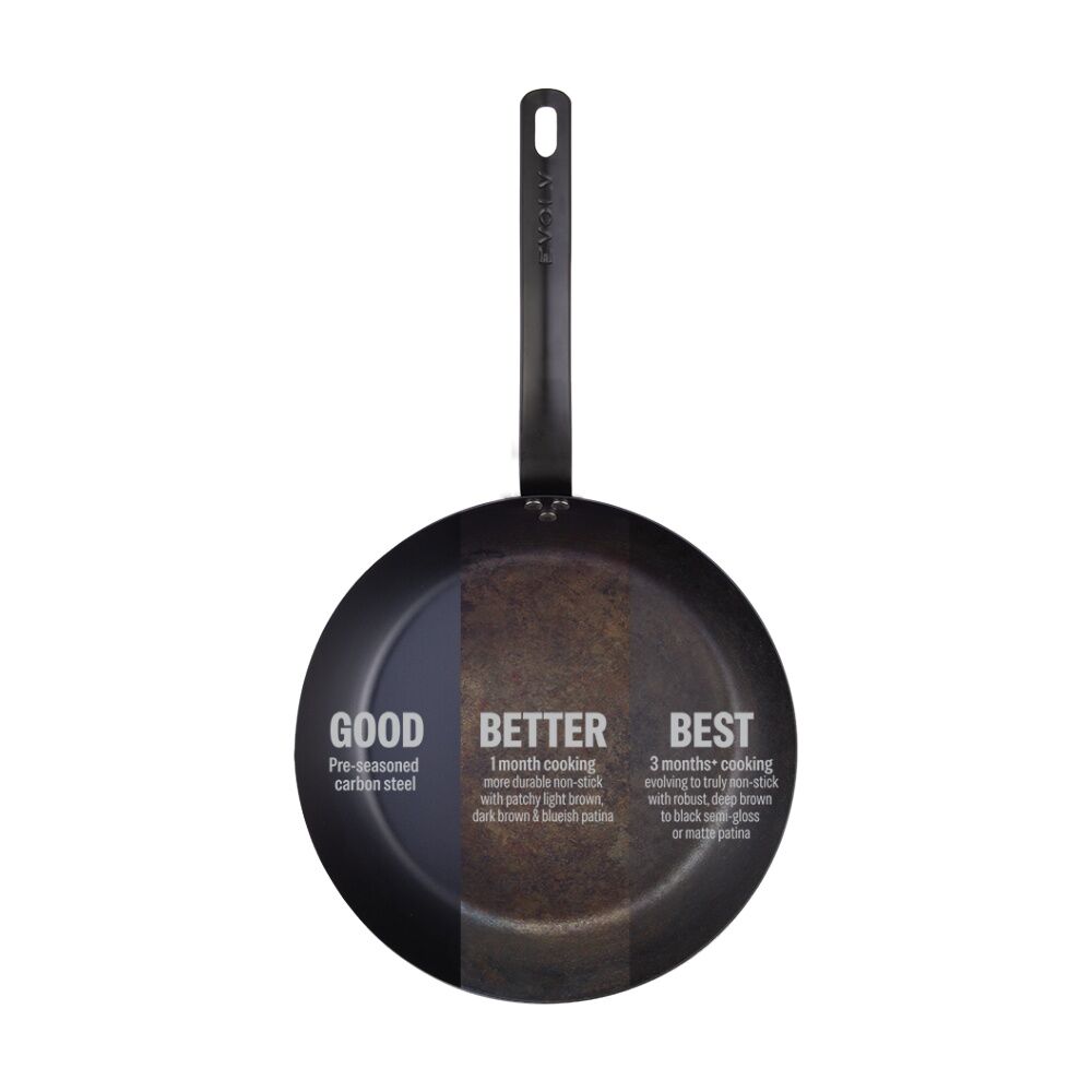 Evolv Pre-Seasoned Heavy Gauge Fast Heat Carbon Steel Fry Pan 28cm Evolv — image 8