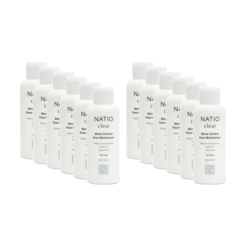 Natio Face Moisturiser Clear Shine Control Sodium Hyaluronate 125ml (12 Pack)