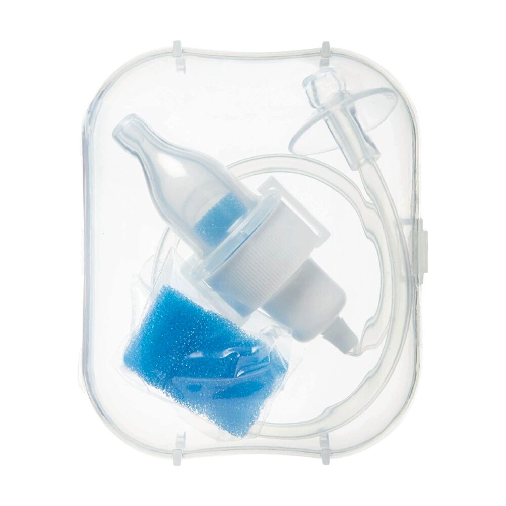 Nuby Blue Breathe-Eez Baby Nasal Aspirator w/ Travel Case Safe Easy Clean
